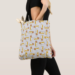 Bolsa Tote Engraçado Cartoon Corgi Pattern