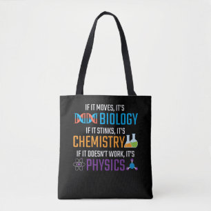 Bolsa Tote Engraçado Ciência Biologia Química Professor de Fí