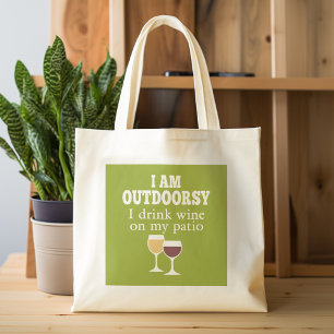 Bolsa Tote Engraçado Citação de Vinho - Eu bebo vinho no m