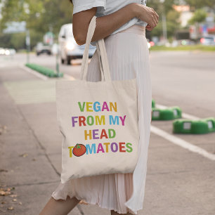 Bolsa Tote Engraçado Colorido Vegan da Cabeça aos Tomates