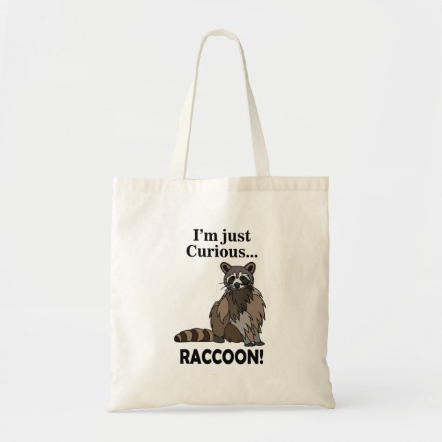 Bolsa Tote Engraçado Curioso Raccoon (Frente)