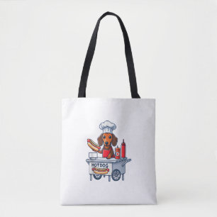 Bolsa Tote Engraçado Dachshund Cachorro Weenie Sausage Sanduí