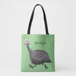 Bolsa Tote Engraçado desenho animado de aves Guineafowl