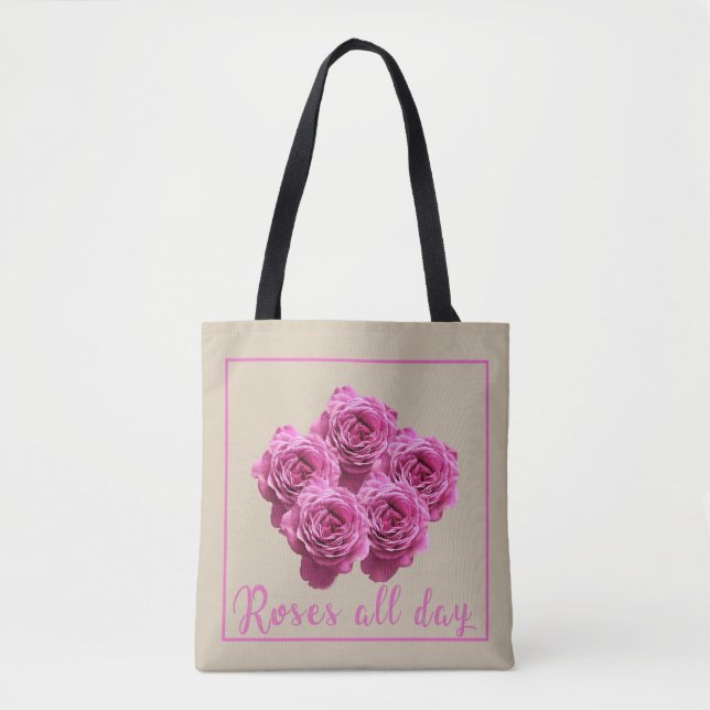 Bolsa Tote Engraçado diz sobre rosas e amor (Frente)