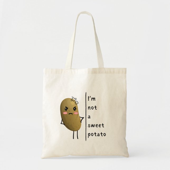 Bolsa Tote Engraçado dizer que não sou uma batata doce (Frente)