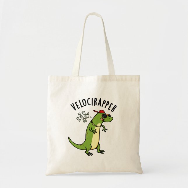 Bolsa Tote Engraçado Engraçado Dinossauro Canhoto (Frente)