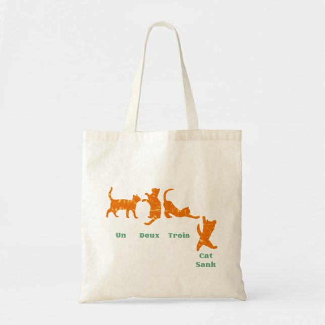 Bolsa Tote Engraçado engraçado un deux trois cat (Frente)