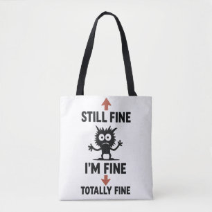 Bolsa Tote Engraçado "Estou bem" Setas Cartoon T-Shirt