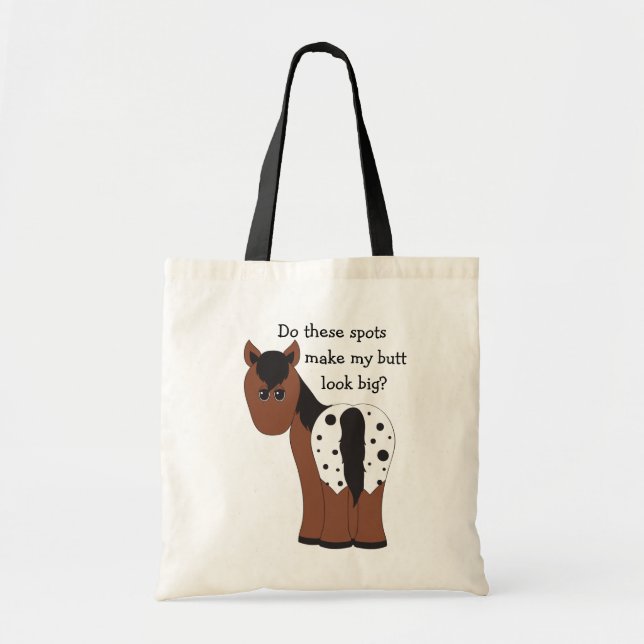 Bolsa Tote Engraçado Grande Bumbum Appy Humoroso Cavalo Appal (Frente)