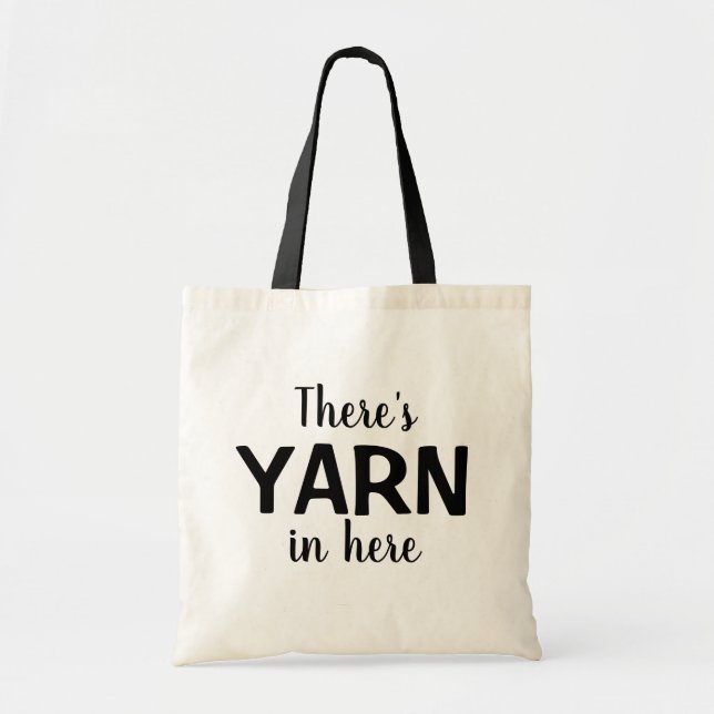 Bolsa Tote Engraçado Há YARN aqui, tricotando crochê (Frente)