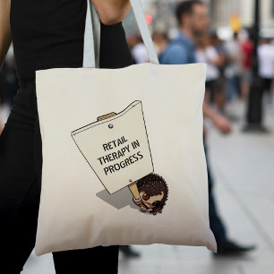 Bolsa Tote Engraçado Hedgehog Protestando com Placard