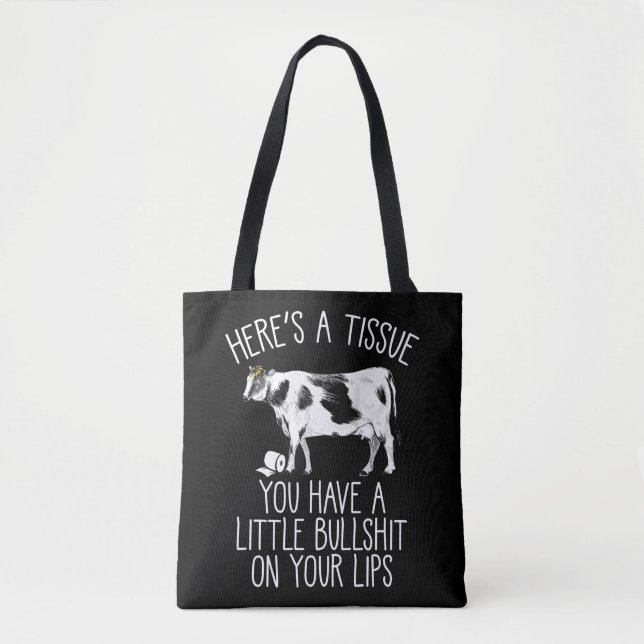 Bolsa Tote Engraçado Heifer CryBaby Cow Farmer Bull Softie (Frente)