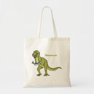 Bolsa Tote Engraçado ilustração do dinossauro T rex 