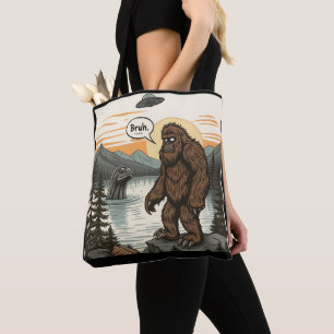 Bolsa Tote Engraçado Introvertido Pé-Grande Sasquatch Loch Ne