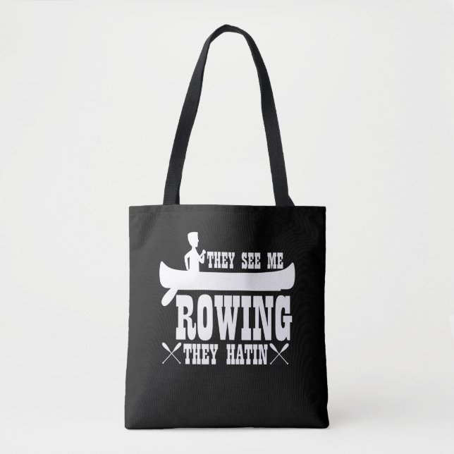 Bolsa Tote Engraçado Kayaking Eles Me Vêm Rears (Frente)