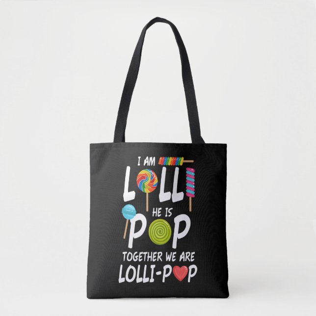 Bolsa Tote Engraçado Lolli e Pop Avós Apelido Presente (Frente)