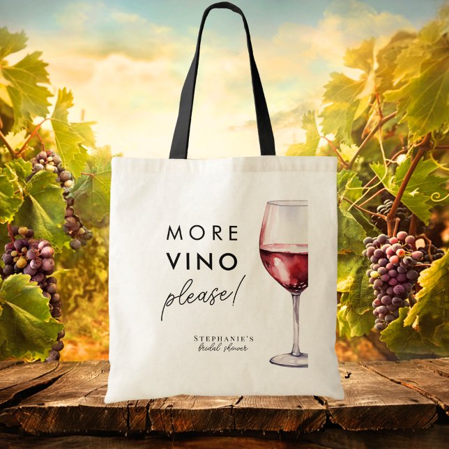 Bolsa Tote Engraçado Mais Vinho, Por Favor Chá de Noiva Temát (Criador carregado)