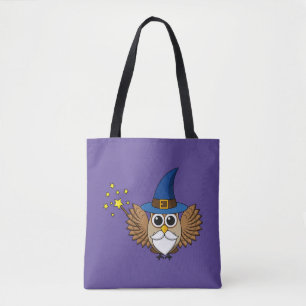 Bolsa Tote Engraçado Merlin, o Cartoon da Coruja Mágica