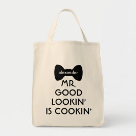 Bolsa Tote Engraçado Moderno Sr. Cozinhar Bowtie