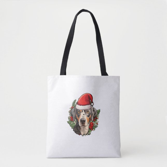 Bolsa Tote Engraçado Natal Catahoula Leopard Cão (Frente)