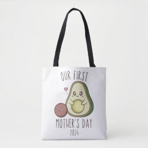 Bolsa Tote Engraçado Nosso Primeiro Dia de as mães