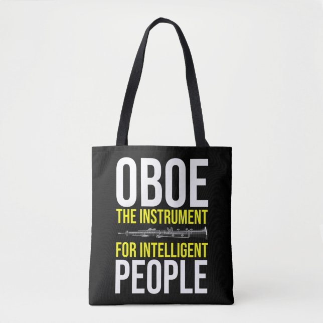 Bolsa Tote Engraçado Oboe Player Inteligente Humor Musical (Frente)