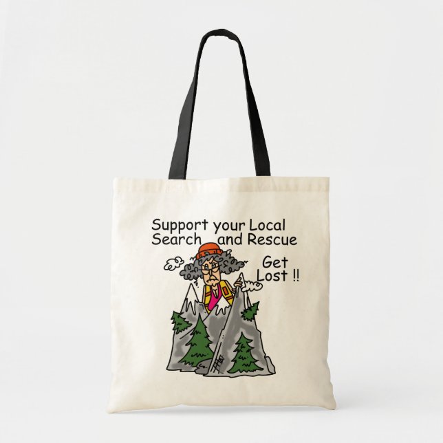 Bolsa Tote Engraçado obtenha perdido (Frente)