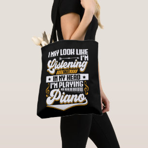 Bolsa Tote Engraçado ouvir na minha cabeça Estou tocando meu