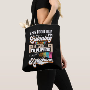 Bolsa Tote Engraçado ouvir na minha cabeça Estou tocando Xylo
