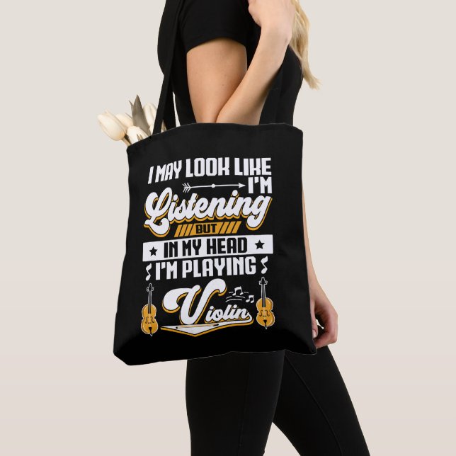 Bolsa Tote Engraçado ouvir na minha cabeça que estou tocando  (Close Up)
