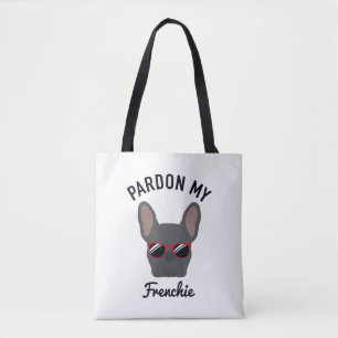 Bolsa Tote Engraçado Pardon, meu francês Blue Buldogue