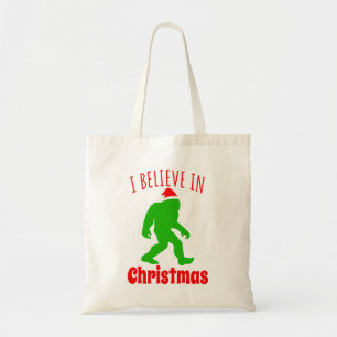 Bolsa Tote Engraçado Pé Grande Eu Acredito No Natal