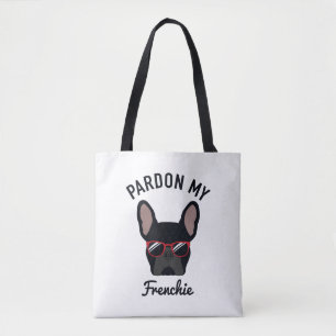 Bolsa Tote Engraçado Perdão meu francês Black French Buldo