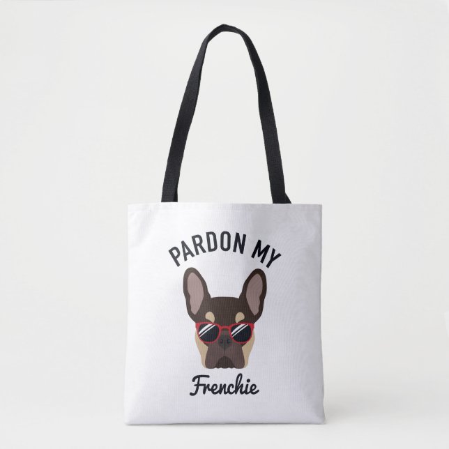 Bolsa Tote Engraçado Perdão, meu francês Brown Tan Buldog fra (Frente)