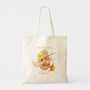 Bolsa Tote Engraçado Pescar Sereia Rapariga Trovão_Cove