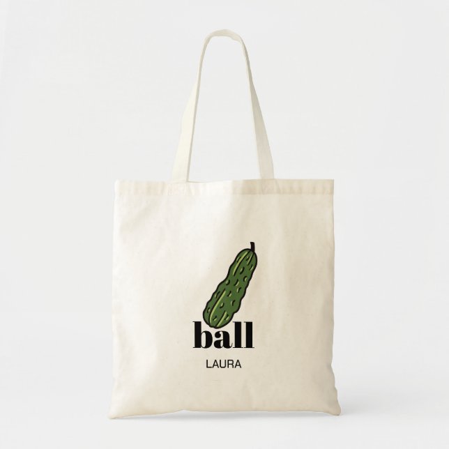 Bolsa Tote Engraçado Pickleball Dill e Ball Personalizados (Frente)