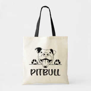 Bolsa Tote Engraçado Pitbull Presente Pittie Puppy Cão Pit Bu