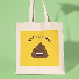 Bolsa Tote Engraçado Poop Emoji com mensagem personalizada