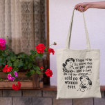 Bolsa Tote Engraçado Pró Escolha Feminista Personalidade de C<br><div class="desc">Uma dádiva feminista engraçada, com mulheres vintagas bonitas com penteados retrorreflectores: Espero que alguns homens fortes consigam passar algumas leis sobre como usar nossos úteros... disse que nenhuma mulher nunca. Os direitos das mulheres são apresentados numa caricatura política de humor pró-escolha para pessoas que querem manter o aborto seguro e...</div>