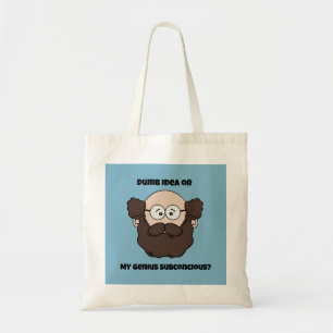 Bolsa Tote Engraçado Professor Cartoon, Genius ou Dumb