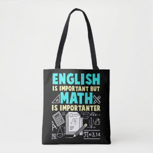 Bolsa Tote Engraçado Professor de Matemática Piada Escola de