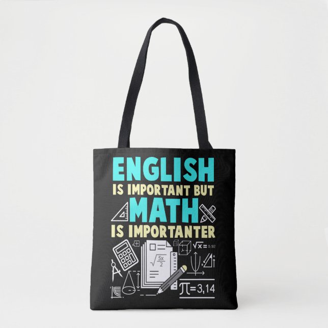 Bolsa Tote Engraçado Professor de Matemática Piada Escola de  (Frente)