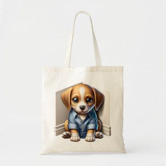 Bolsa Tote Engraçado Puppy triste humor