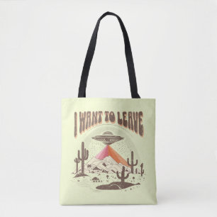Bolsa Tote Engraçado "Quero sair" da nave espacial design