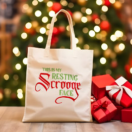 Bolsa Tote Engraçado Rosto de Descanso de Natal