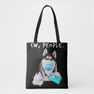 Bolsa Tote Engraçado rouco novo cão do pessoas vestindo um