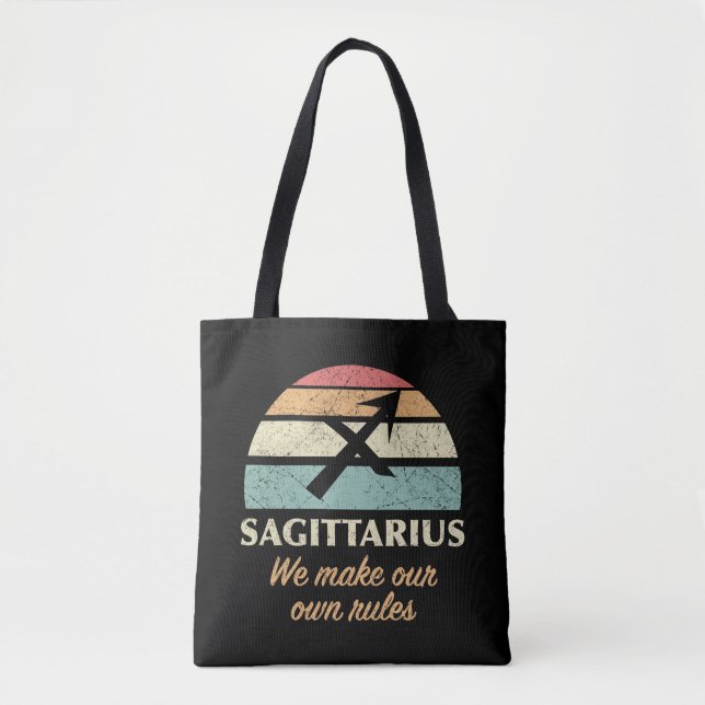 Bolsa Tote Engraçado Sagittarius Regras do Zodiac (Frente)