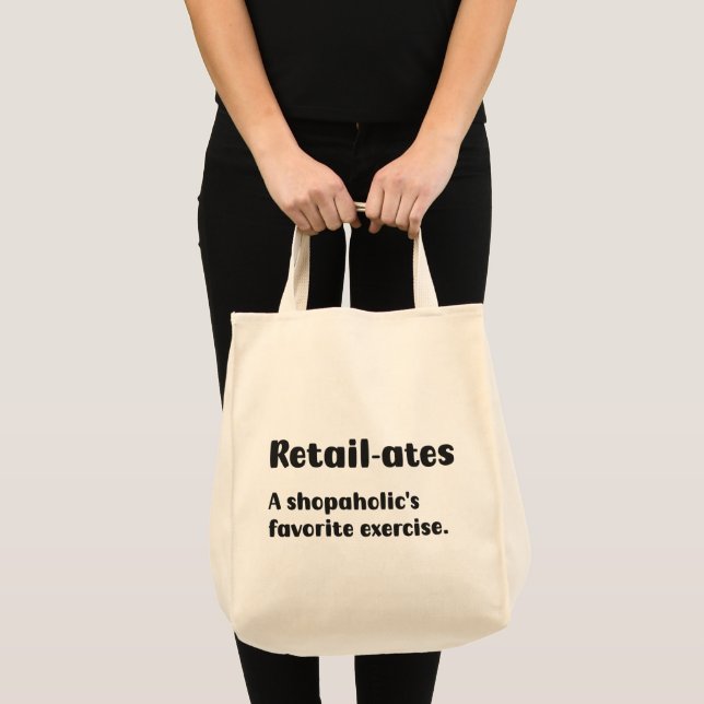 Bolsa Tote Engraçado Shopaholic (Frente (produto))