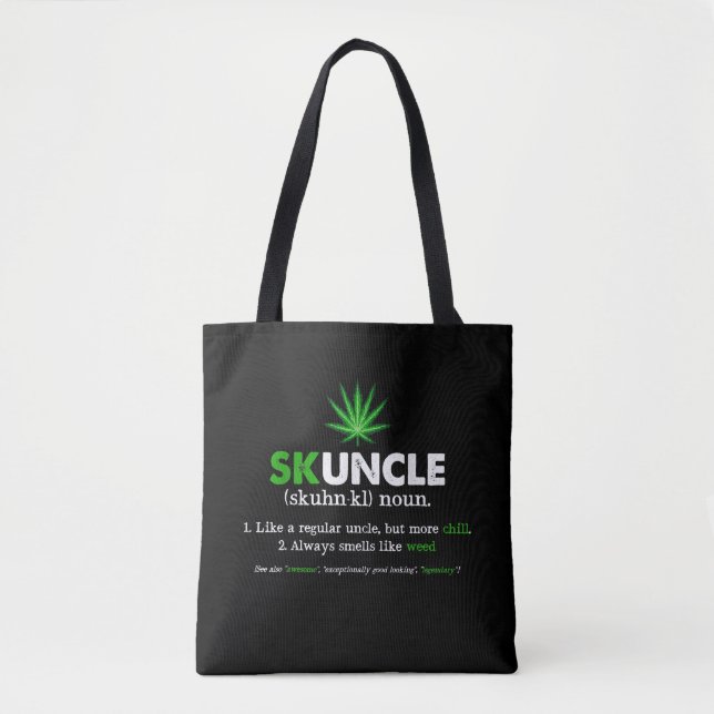 Bolsa Tote Engraçado Sktio Weed Fumante Tio Lover (Frente)