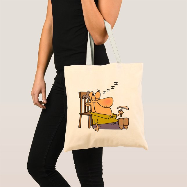 Bolsa Tote Engraçado Sleepy Man Napling com Sanduíche (Criador carregado)